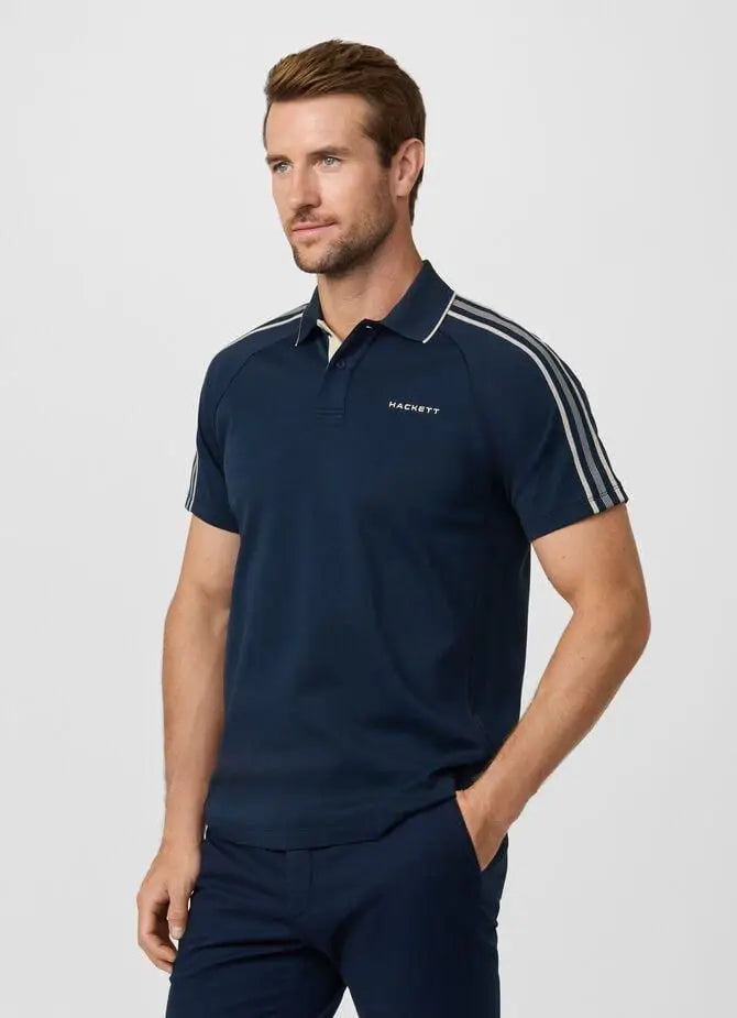 Hacket Navy Blue Logo Work Premium Polo T-Shirt
