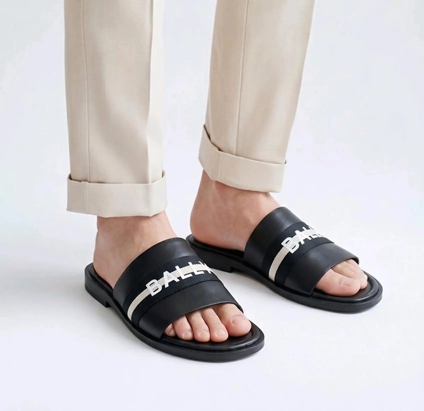 Bally Premium Black Slide For Men