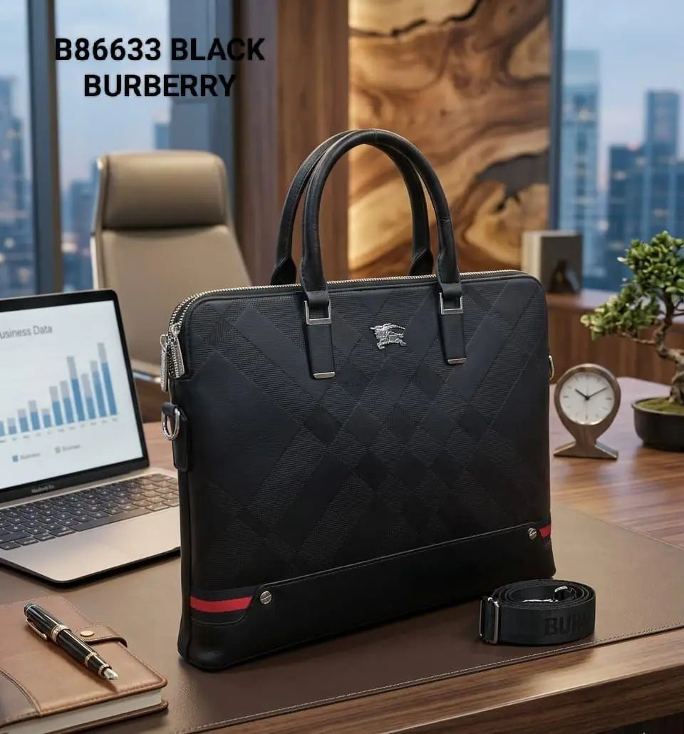 Burberry Black  Luxury Premium Imported Laptop Bag