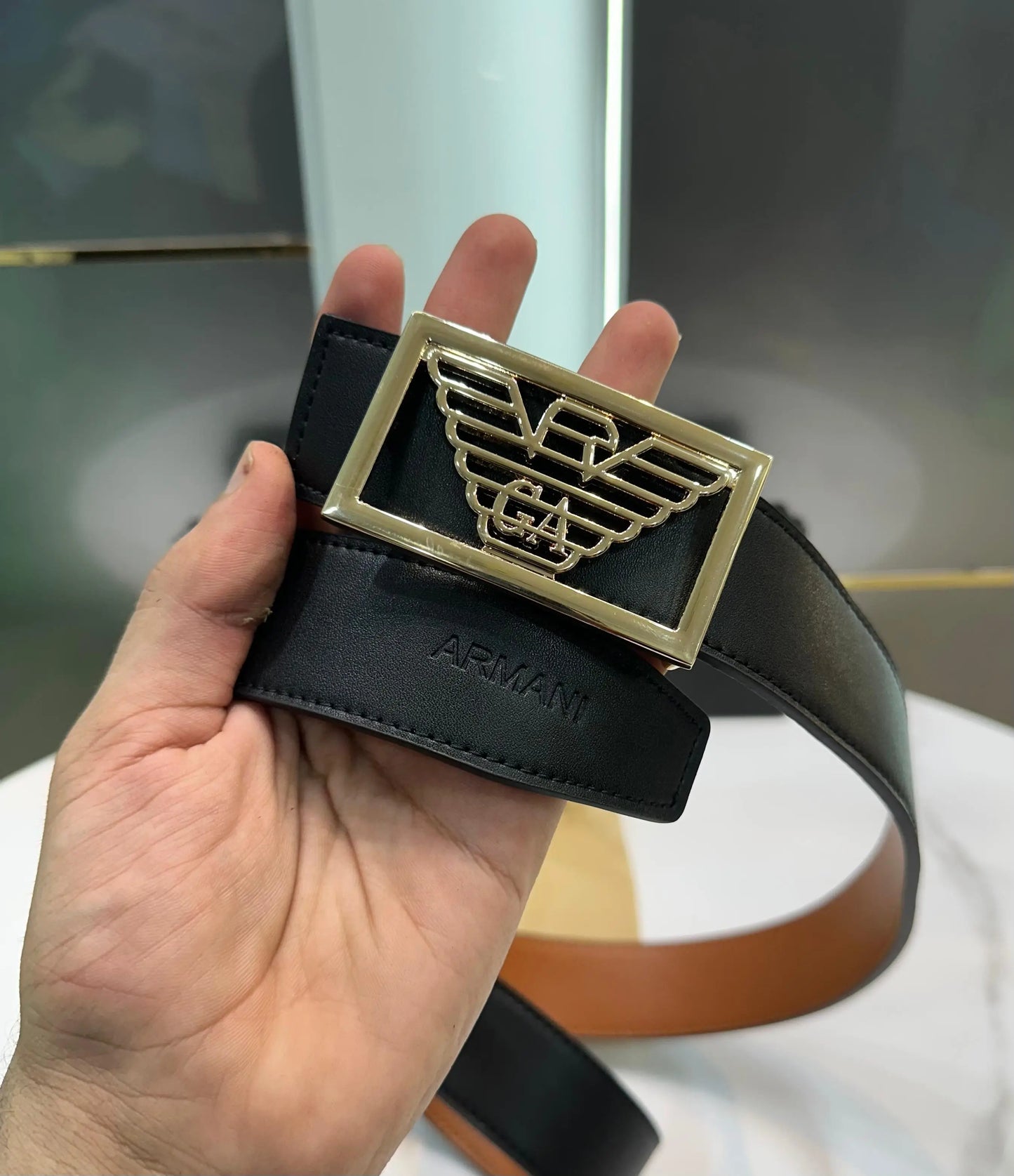 Giorgio Arman i Gold Reversible Premium Imported Belt