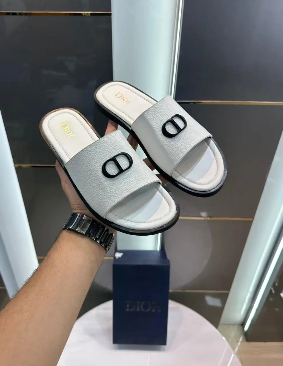 Dior_CD White Premium Slide