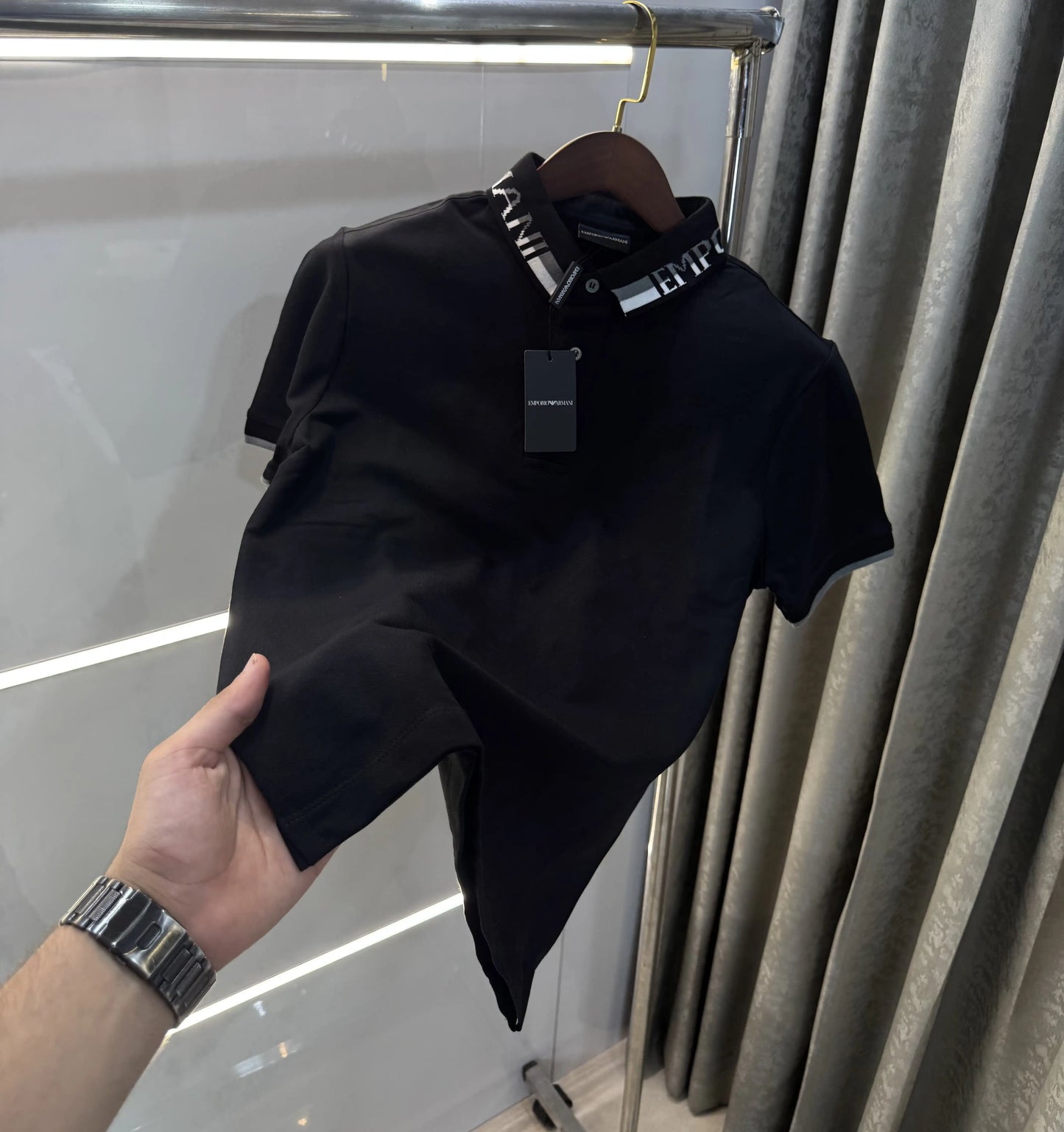 Emporio Arman i Black Premium Polo T-Shirt