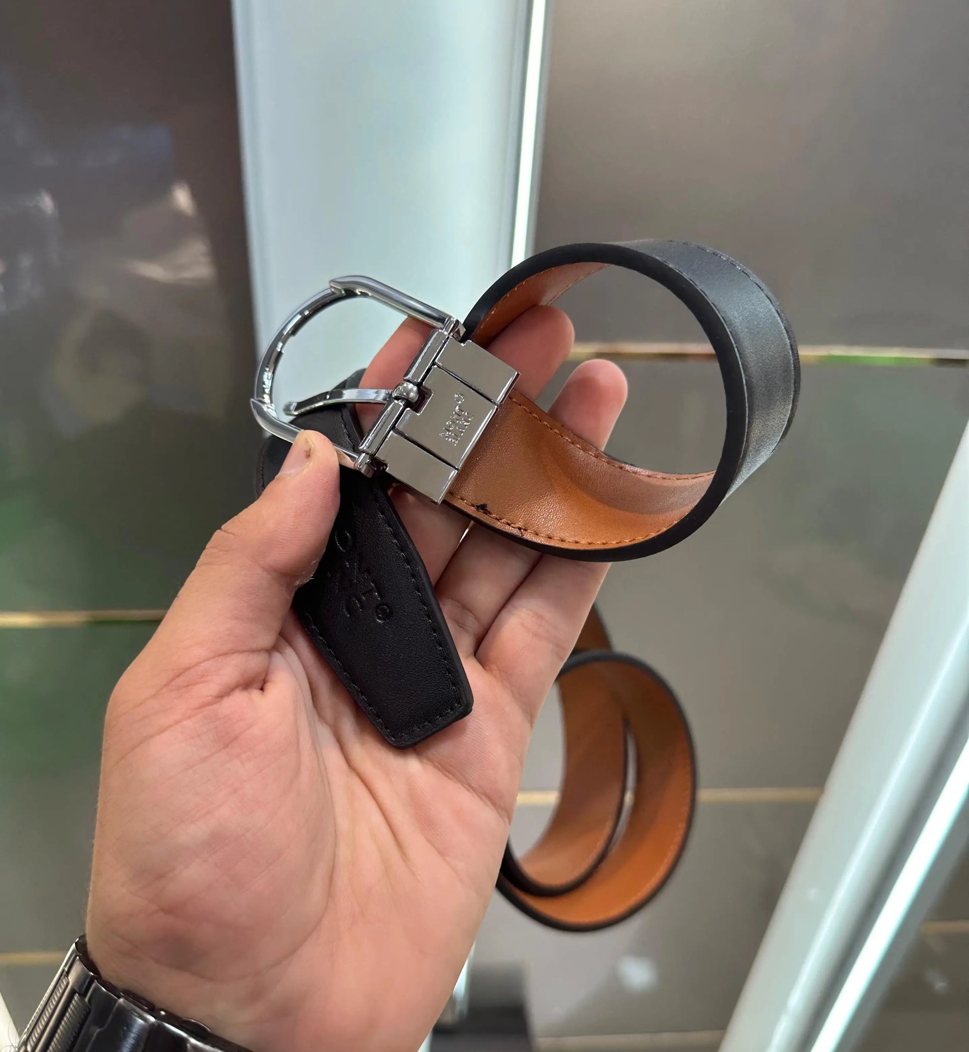 Mont Blan c Silver Premium Imported Belt