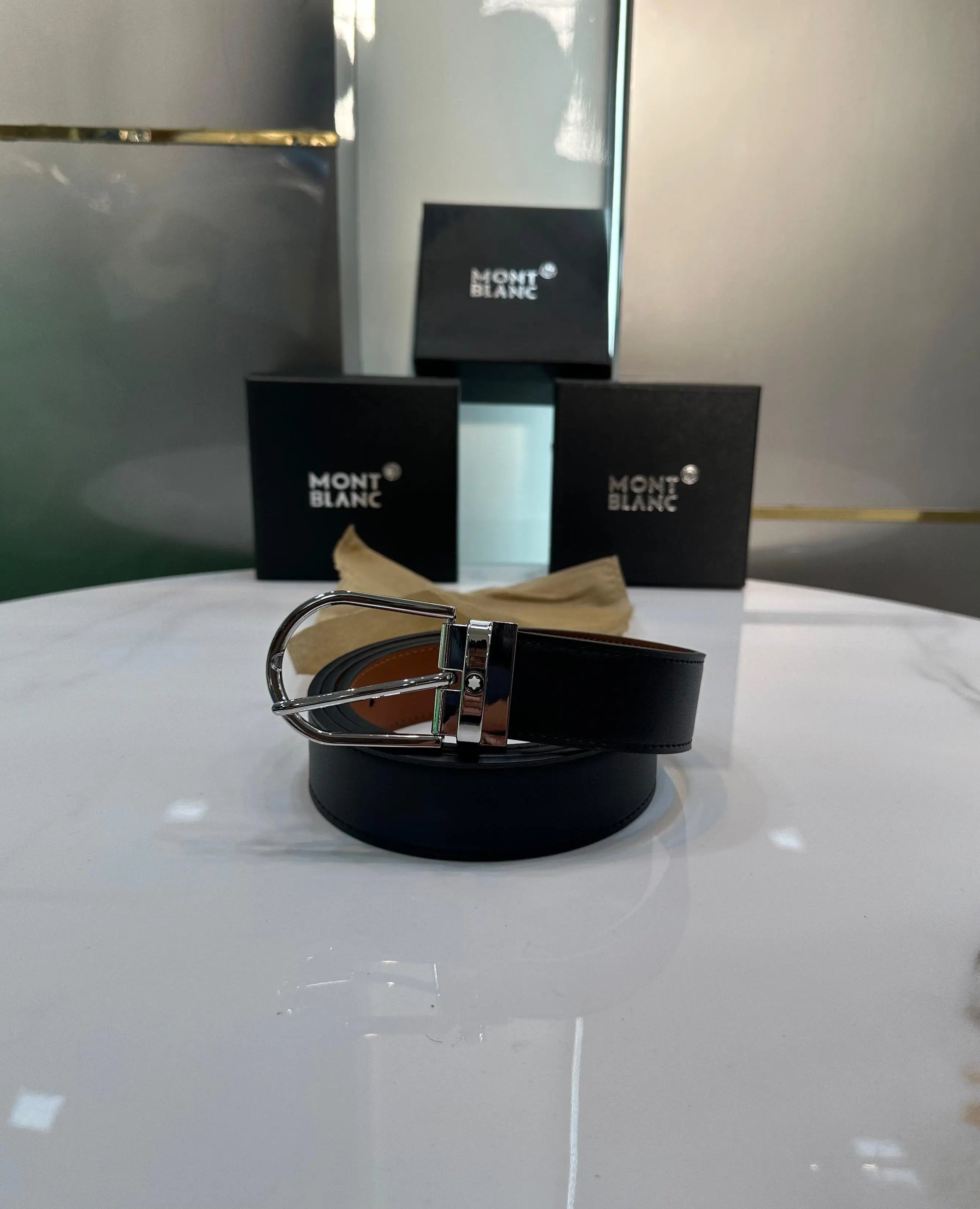 Mont Blan c Silver Premium Imported Belt