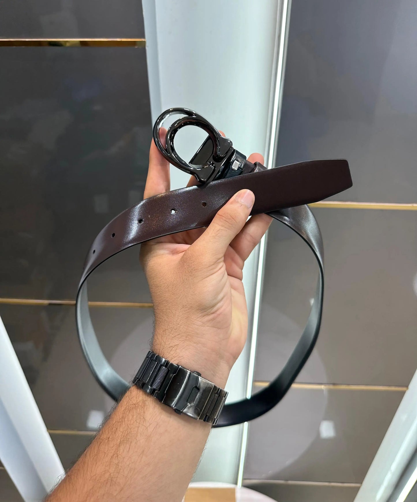Coac h Black Reversible Premium Imported Belt