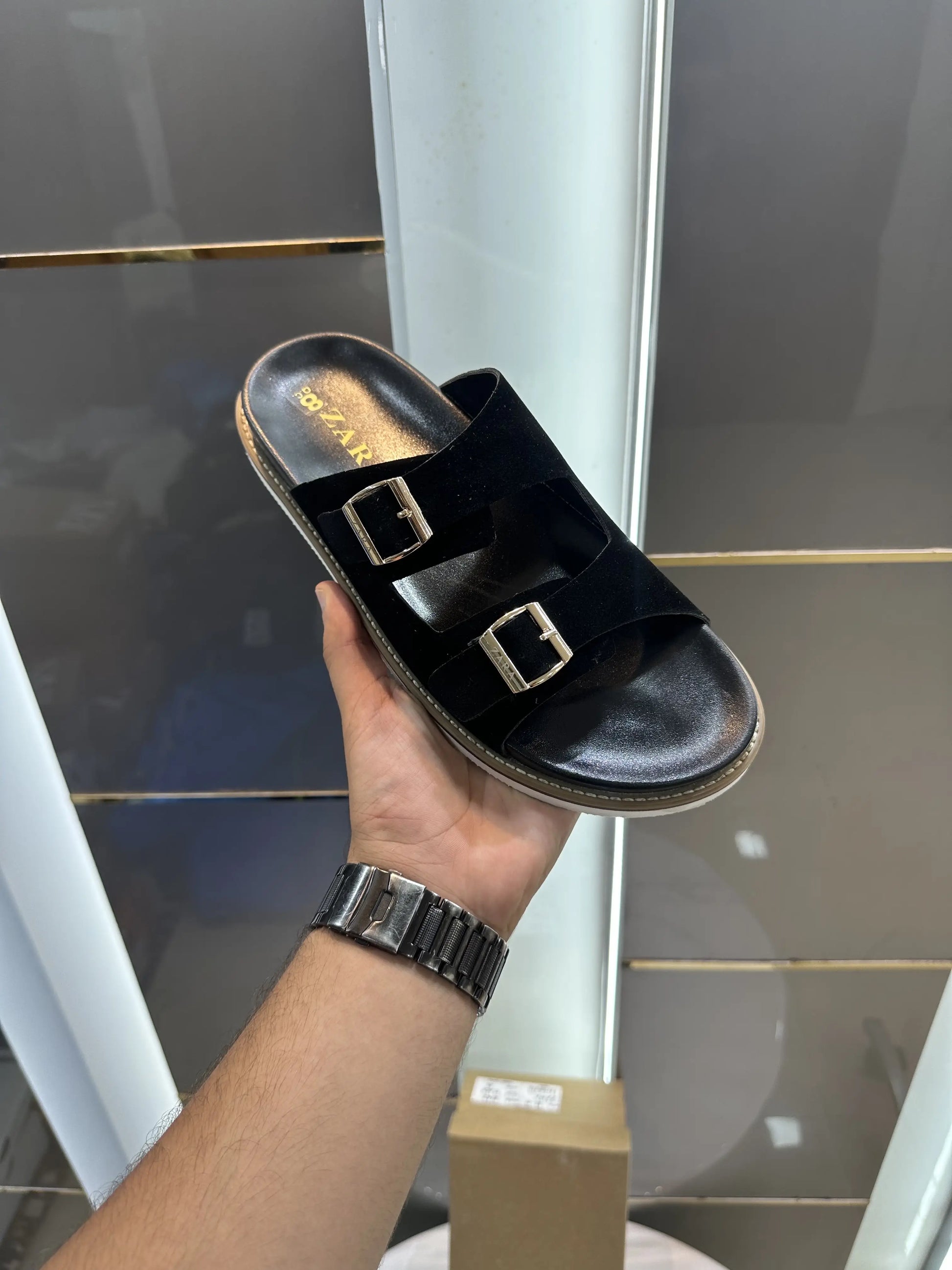 Zara_Black Premium Slide For Men