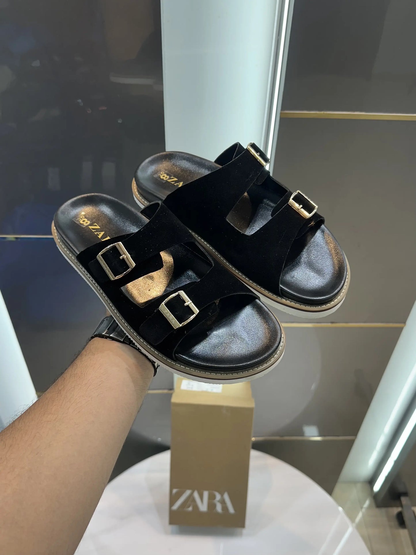 Zara_Black Premium Slide For Men
