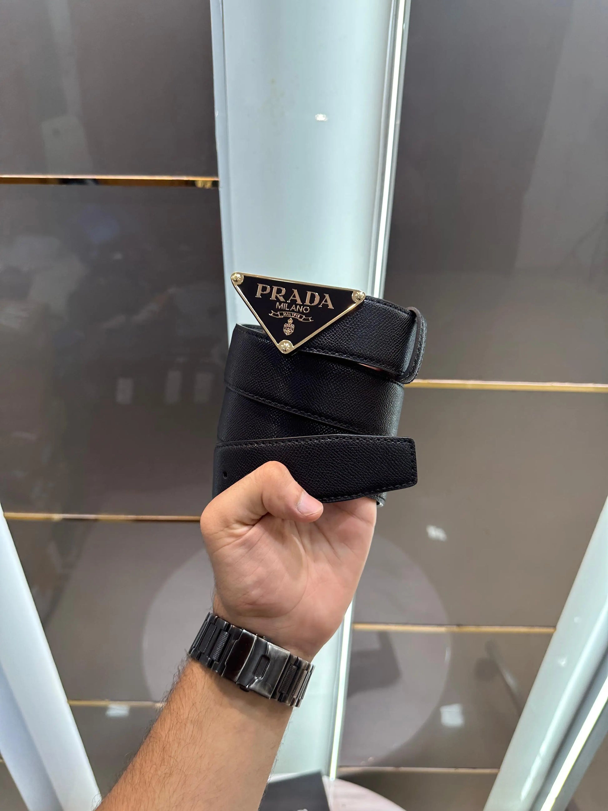 Prad a Gold Black Premium Imported Belt