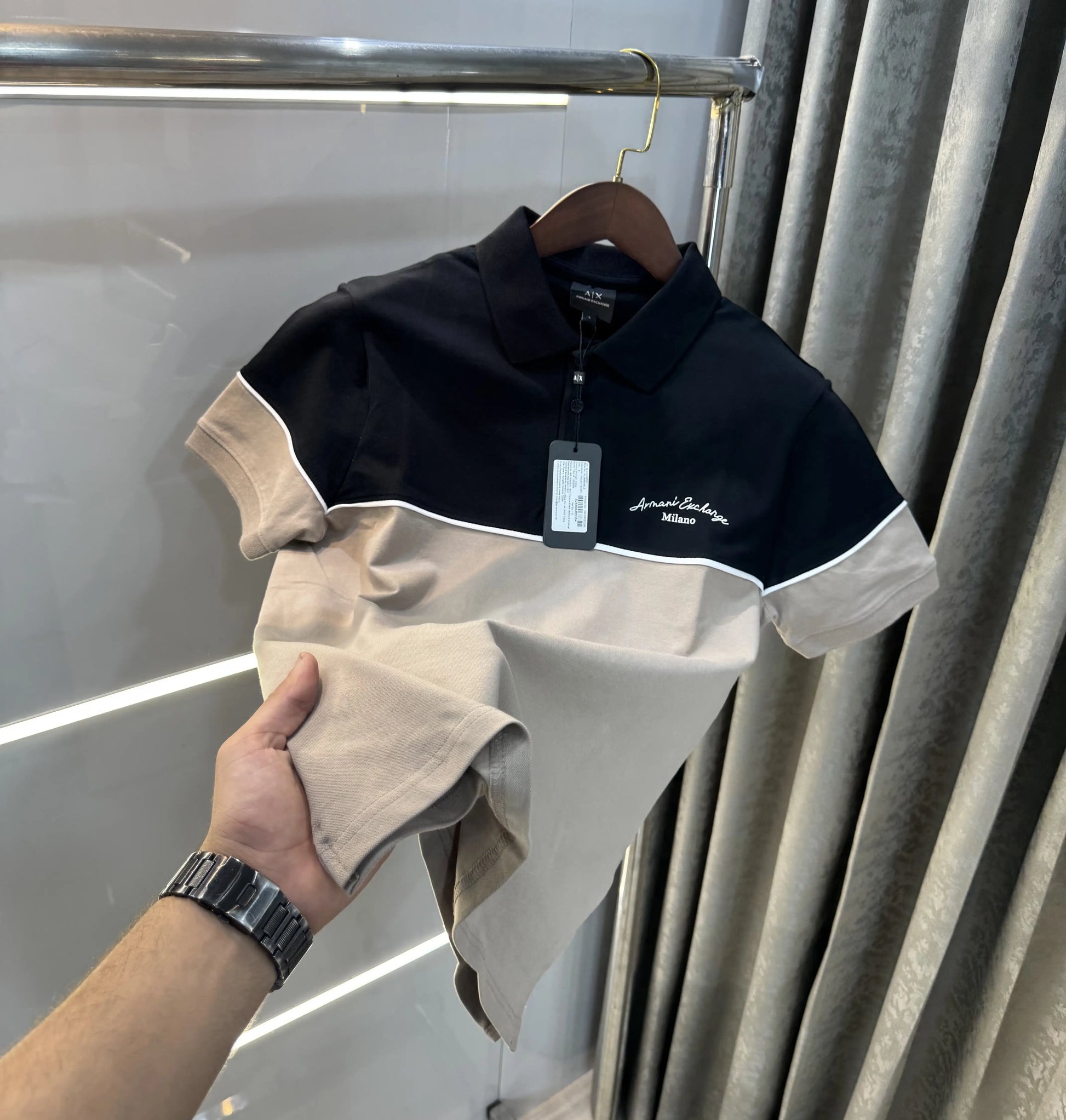 Arman i Exchange Black Logo Work Premium Polo T-Shirt