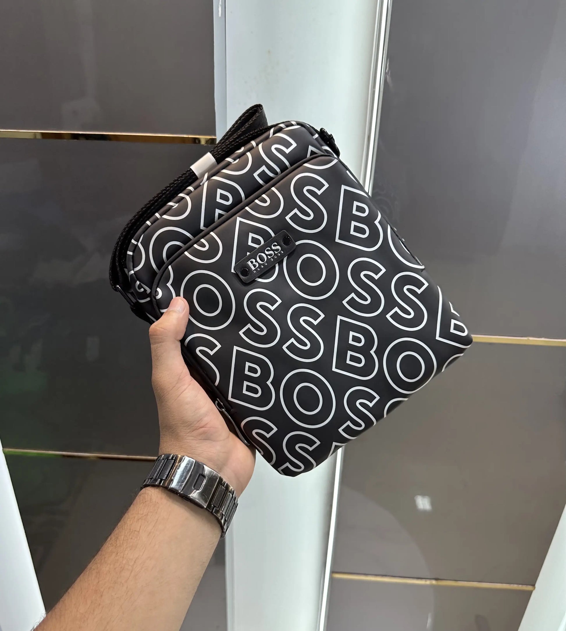 Hugo Bos s Black White Premium Cross Bag
