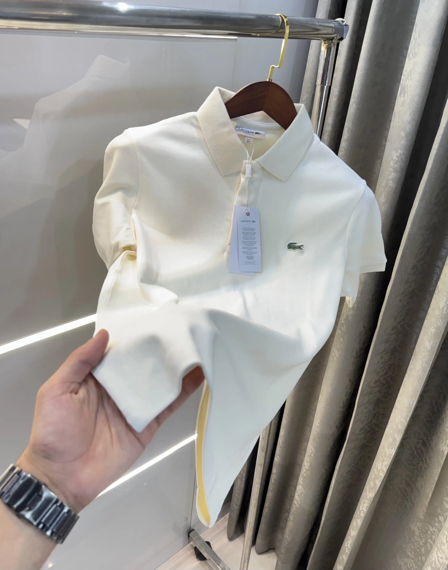 Lacost e Cream Logo Work Premium Polo T-Shirt