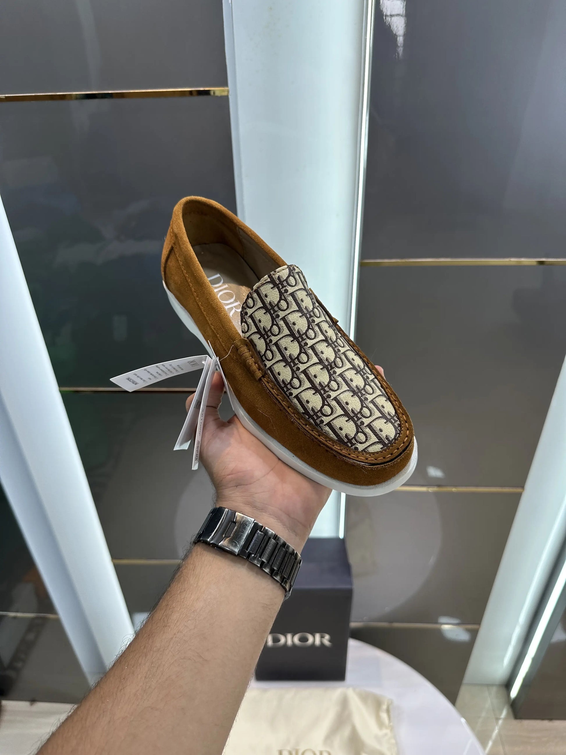 Dior_Monogram Tan Suede Leather Formal Loafer