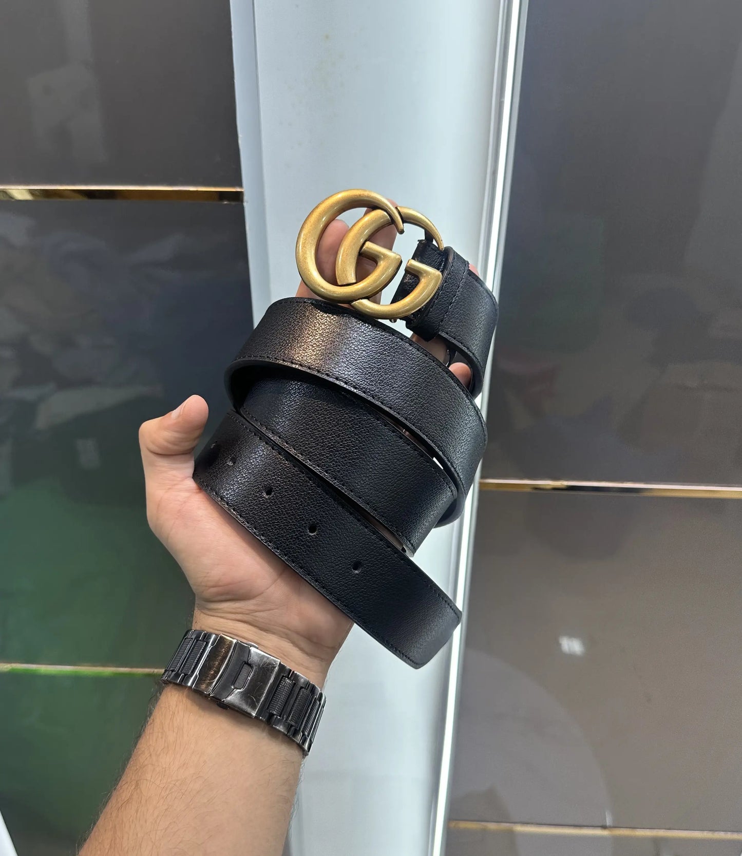 Gucc i Black Gold 222 Premium Imported Belt