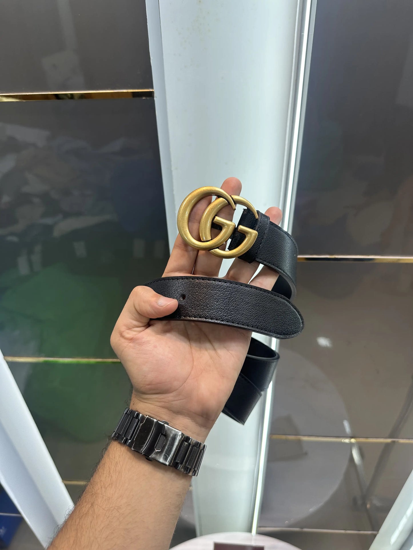Gucc i Black Gold 222 Premium Imported Belt