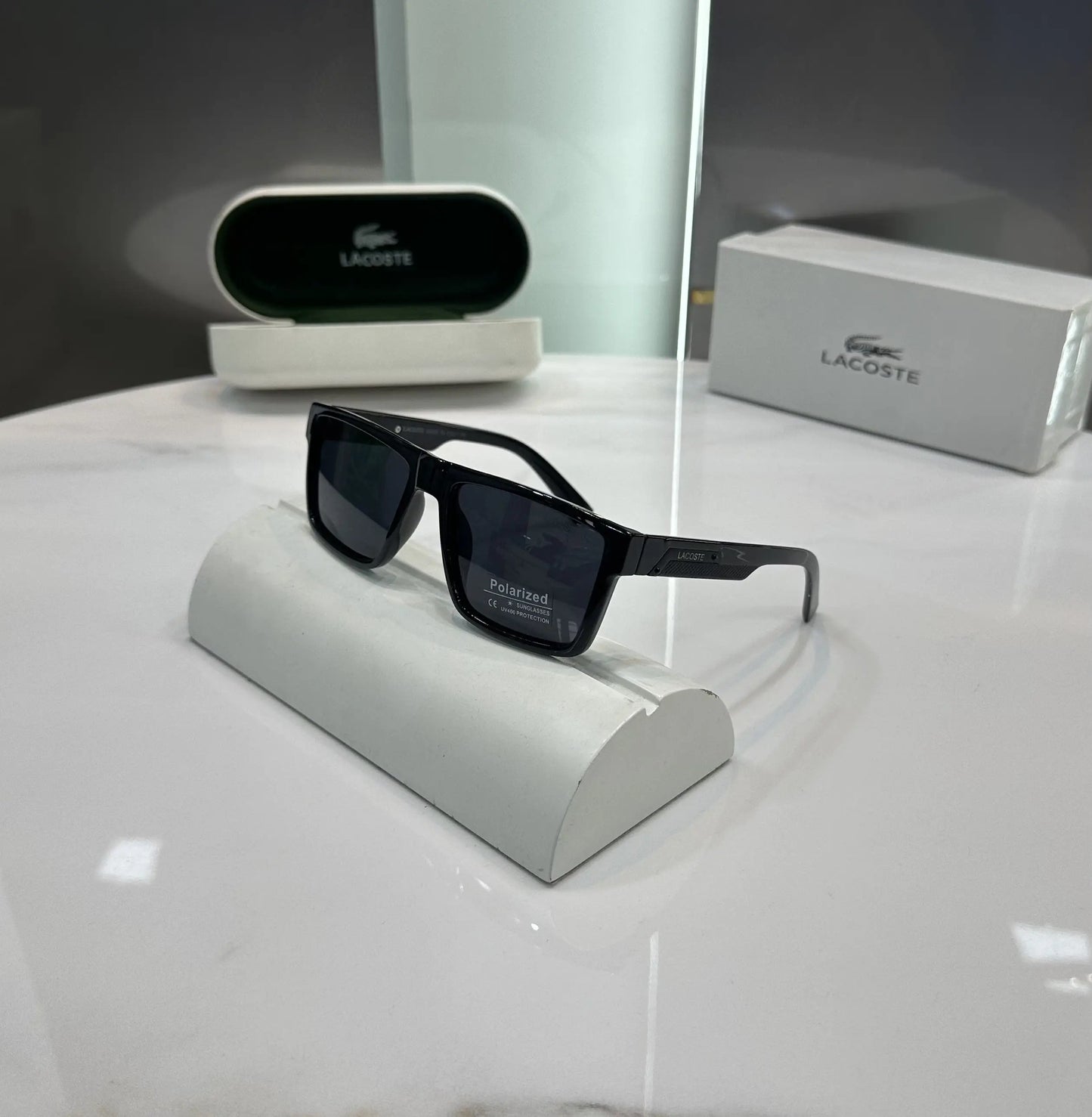 Lacoste All Black Glossy Premium Shades 328