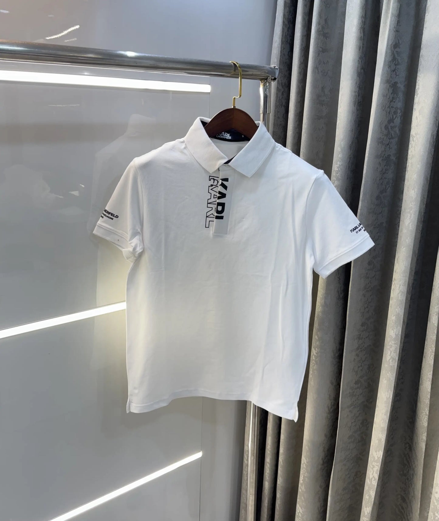 Karl Lagerfled White Imported Polo T-Shirt
