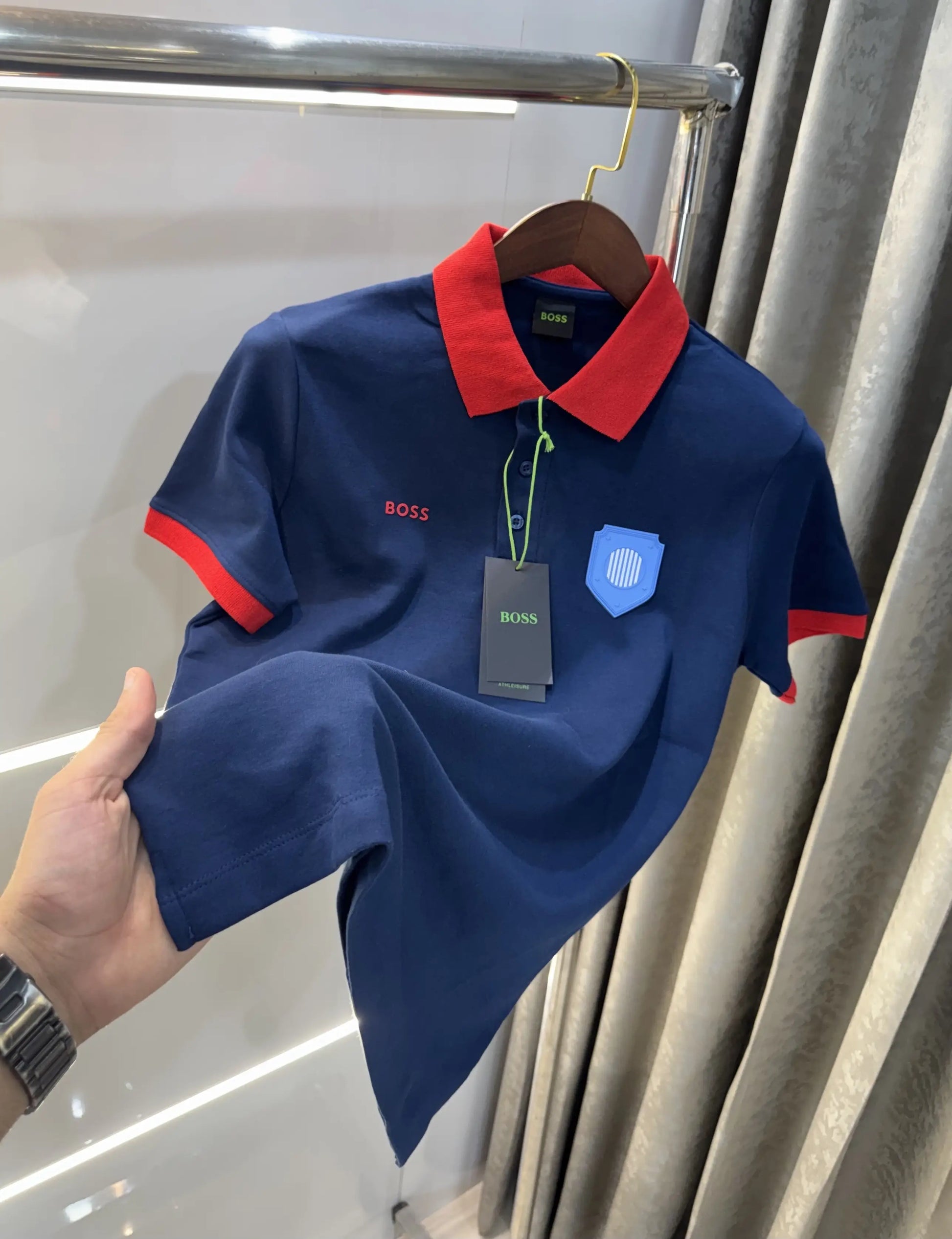 Hugo Boss Blue Logo Work Premium Polo T-shirt