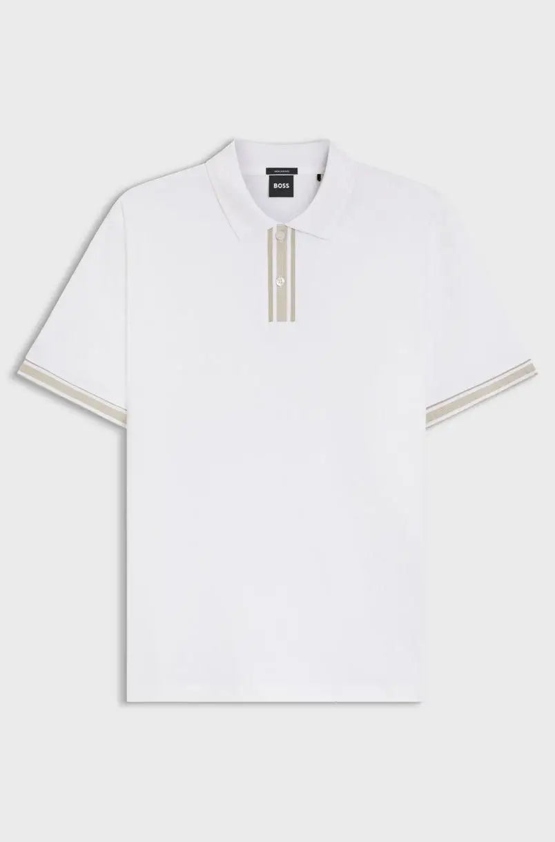 Hugo Boss White Logo Work Premium Polo T-shirt