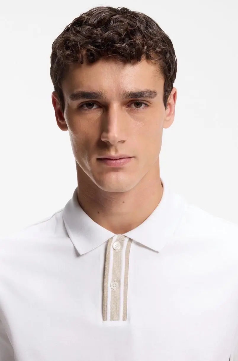 Hugo Boss White Logo Work Premium Polo T-shirt