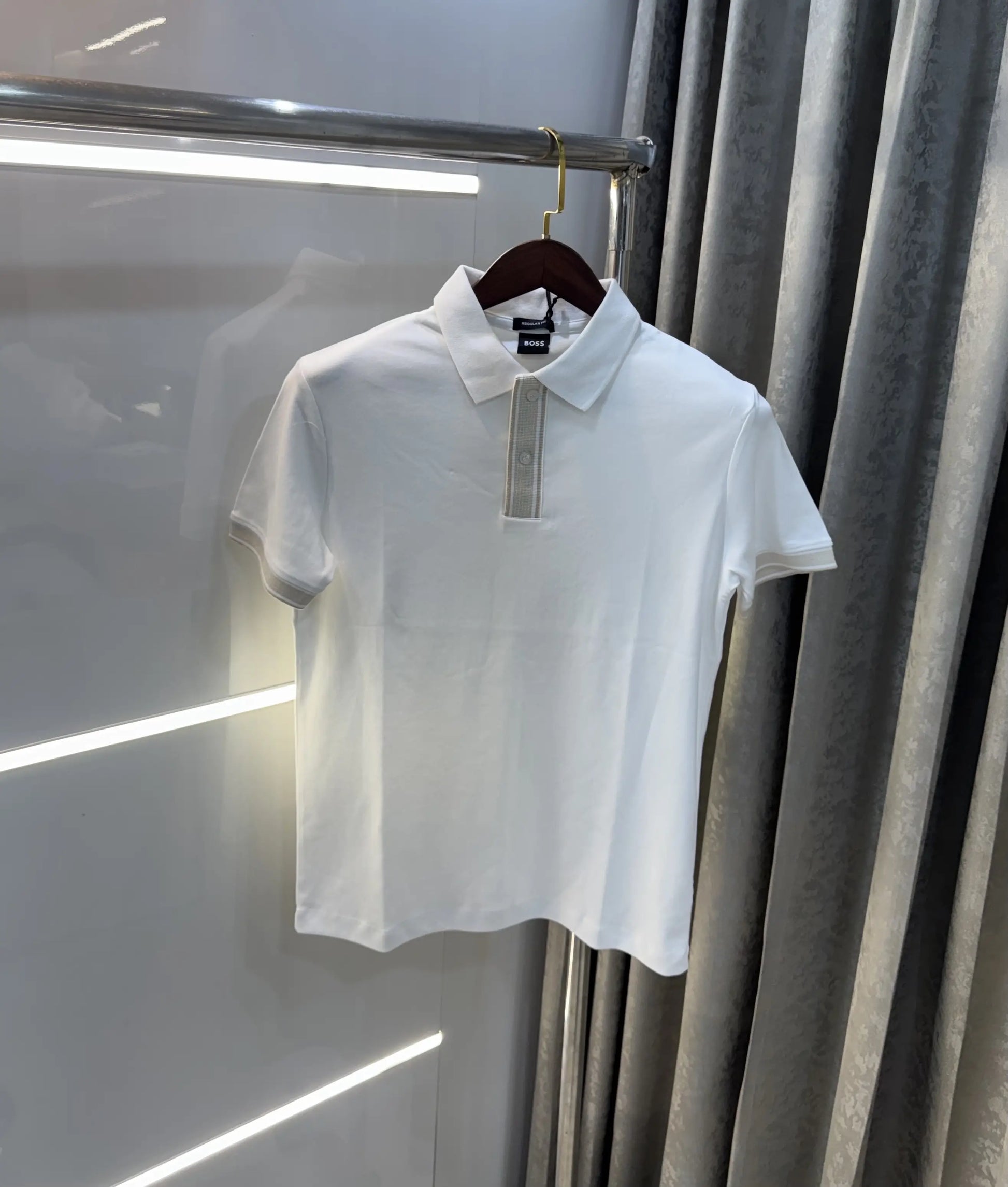 Hugo Boss White Logo Work Premium Polo T-shirt