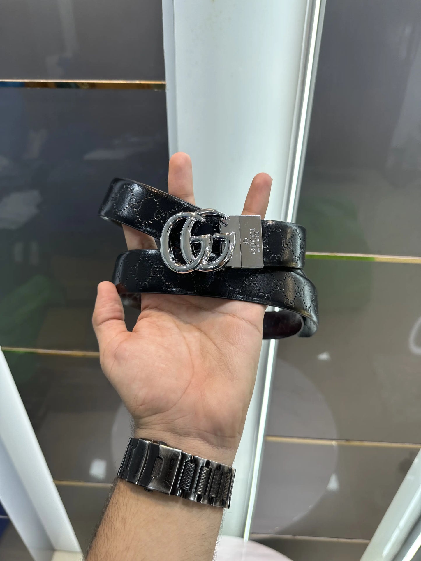 Gucc i Silver 333 Reversible Premium Imported Belt