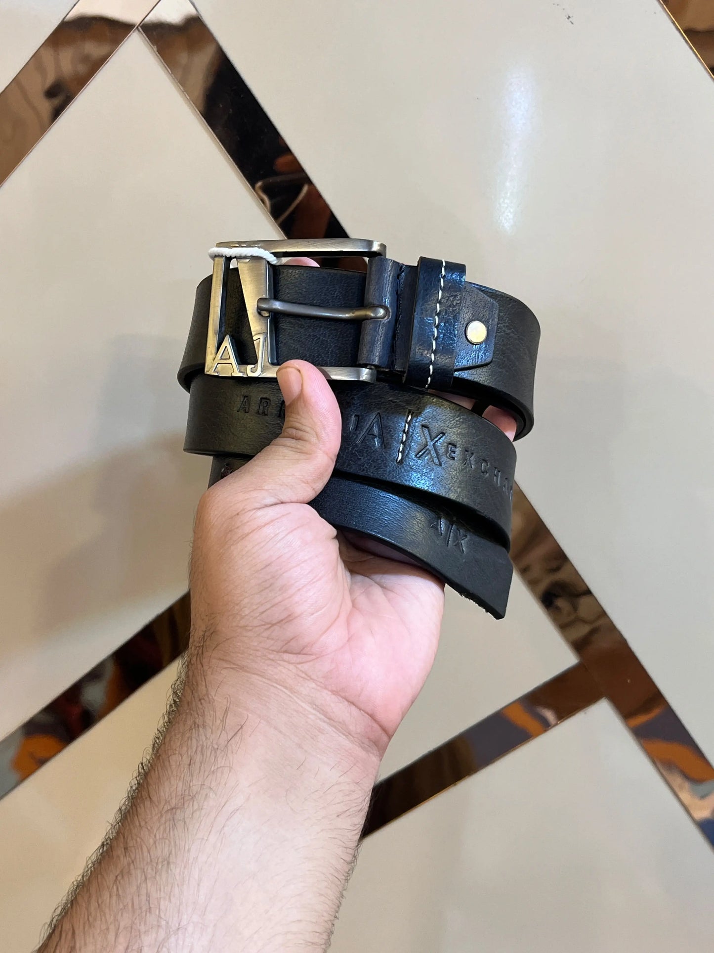 AX ARMANI EXCHANGE PREMIUM QUALITY IMP LEATHER BELTS WITH OG BOX