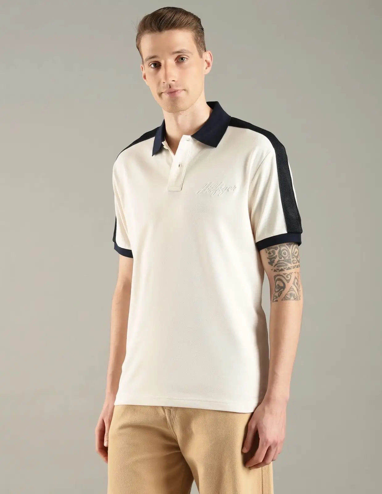 Tommy Hilfiger Cream Premium Polo T-shirt